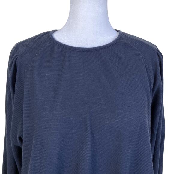 Free People Sz L Billie Ribbed Pleated Top with Blouson Sleeves - Picture 4 of 16